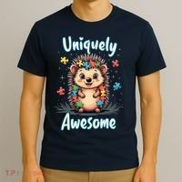 Autism Awareness Month Hedgehog Acceptance Neurodiversity T-Shirt thumb 3
