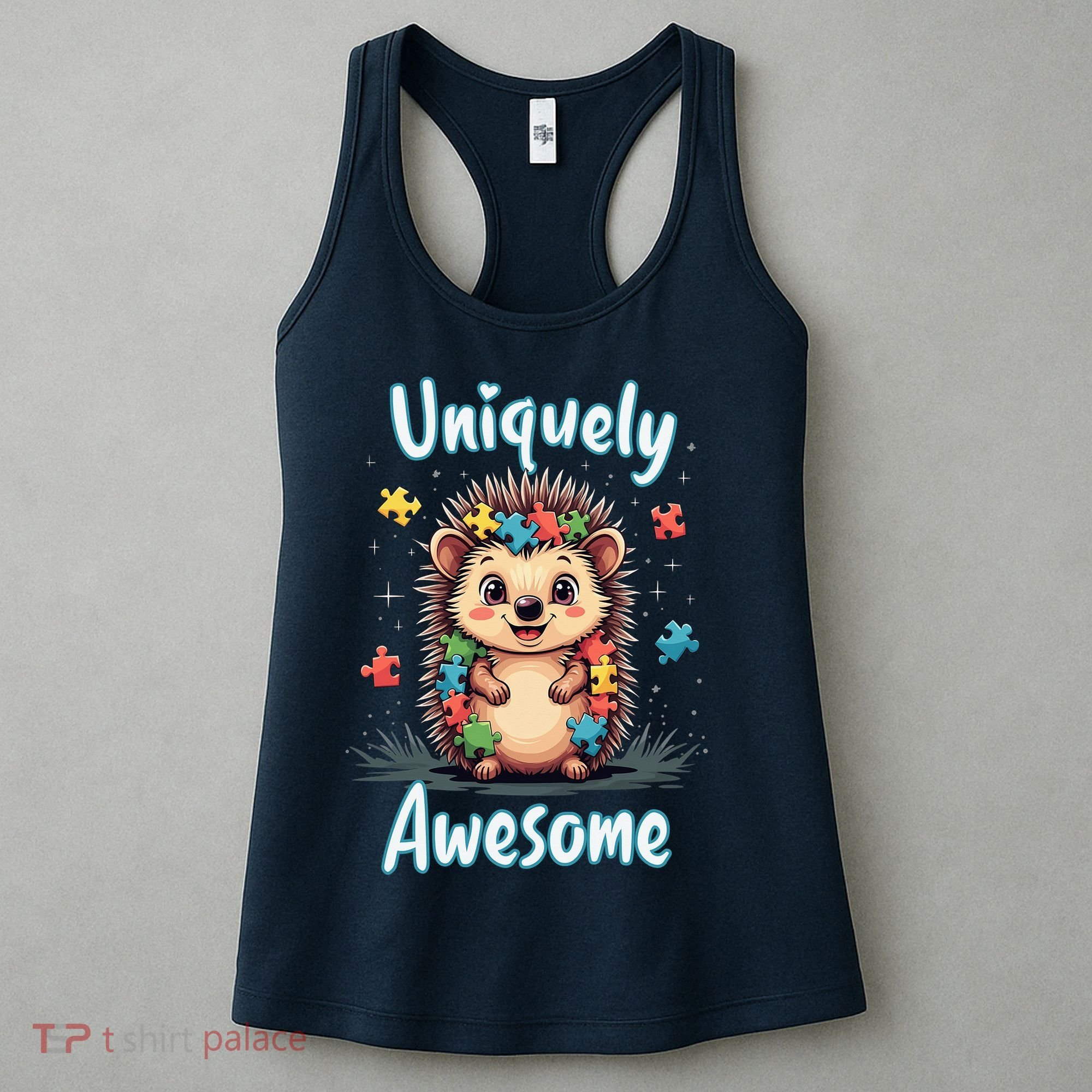 Autism Awareness Month Hedgehog Acceptance Neurodiversity Women's Tank Top