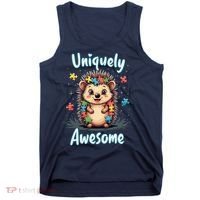 Autism Awareness Month Hedgehog Acceptance Neurodiversity Tank Top thumb 0