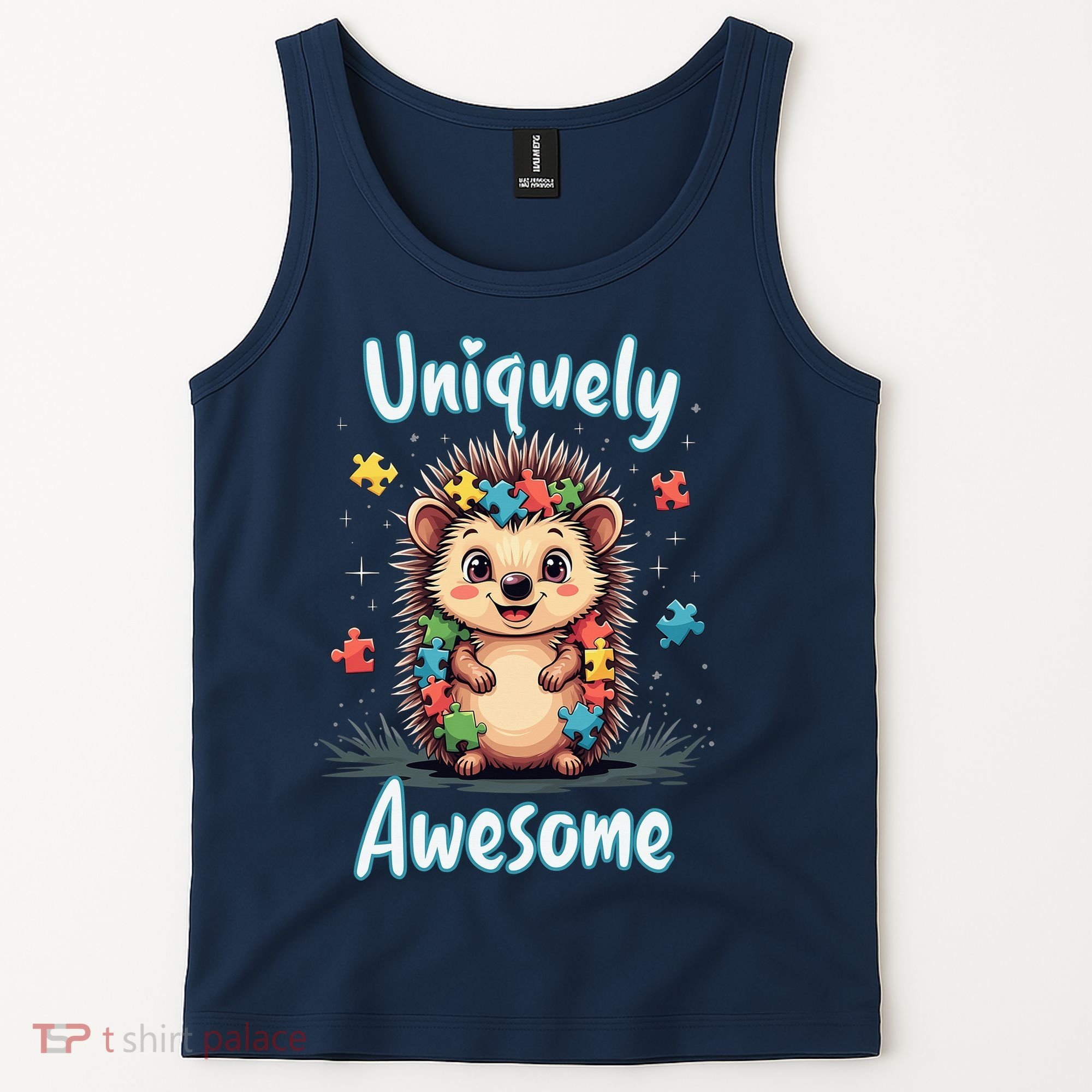 Autism Awareness Month Hedgehog Acceptance Neurodiversity Tank Top
