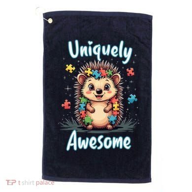 Autism Awareness Month Hedgehog Acceptance Neurodiversity Golf Towel