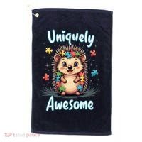Autism Awareness Month Hedgehog Acceptance Neurodiversity Golf Towel thumb 0