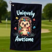 Autism Awareness Month Hedgehog Acceptance Neurodiversity Golf Towel thumb 1