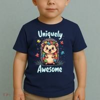 Autism Awareness Month Hedgehog Acceptance Neurodiversity Toddler T-Shirt thumb 2