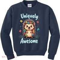 Autism Awareness Month Hedgehog Acceptance Neurodiversity Kids Sweatshirt thumb 0