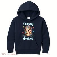 Autism Awareness Month Hedgehog Acceptance Neurodiversity Kids Hoodie thumb 0