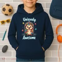 Autism Awareness Month Hedgehog Acceptance Neurodiversity Kids Hoodie thumb 2