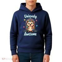 Autism Awareness Month Hedgehog Acceptance Neurodiversity Kids Hoodie thumb 4