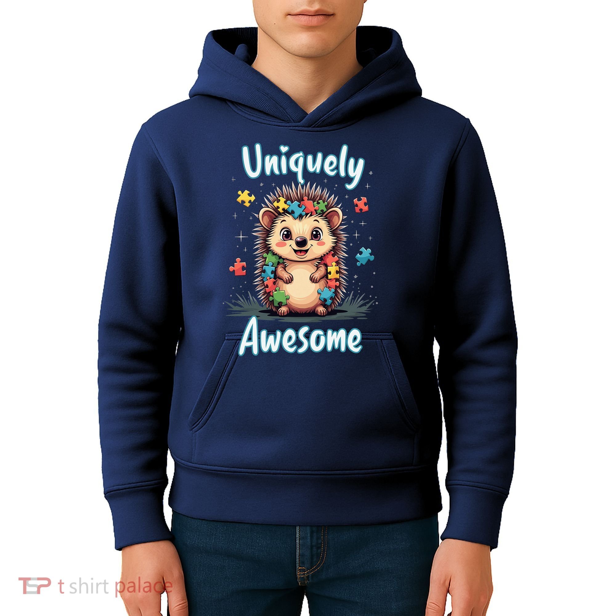 Autism Awareness Month Hedgehog Acceptance Neurodiversity Kids Hoodie