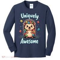 Autism Awareness Month Hedgehog Acceptance Neurodiversity Kids Long Sleeve Shirt thumb 0
