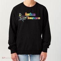 Autism Awareness Month Minimalist Butterfly Women's Sweatshirt thumb 0