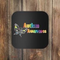 Autism Awareness Month Minimalist Butterfly Coaster thumb 0