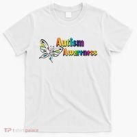 Autism Awareness Month Minimalist Butterfly T-Shirt thumb 0