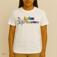 Autism Awareness Month Minimalist Butterfly T-Shirt thumb 4