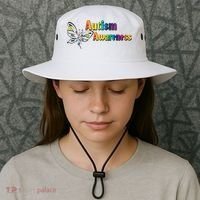 Autism Awareness Month Minimalist Butterfly Bucket Hat thumb 3