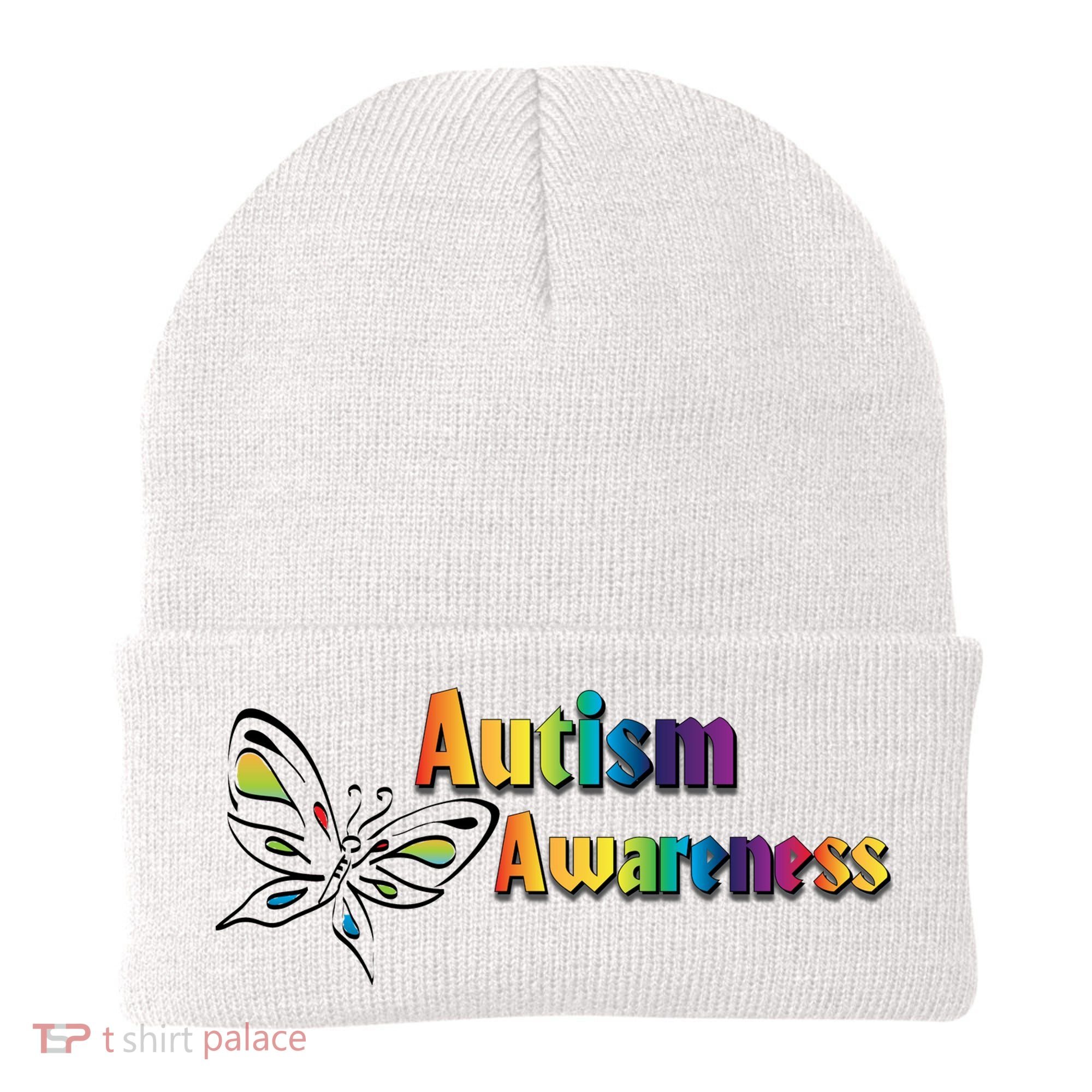 Autism Awareness Month Minimalist Butterfly Beanie