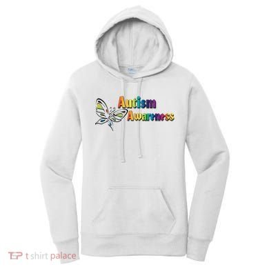 Autism Awareness Month Minimalist Butterfly Women's Hoodie