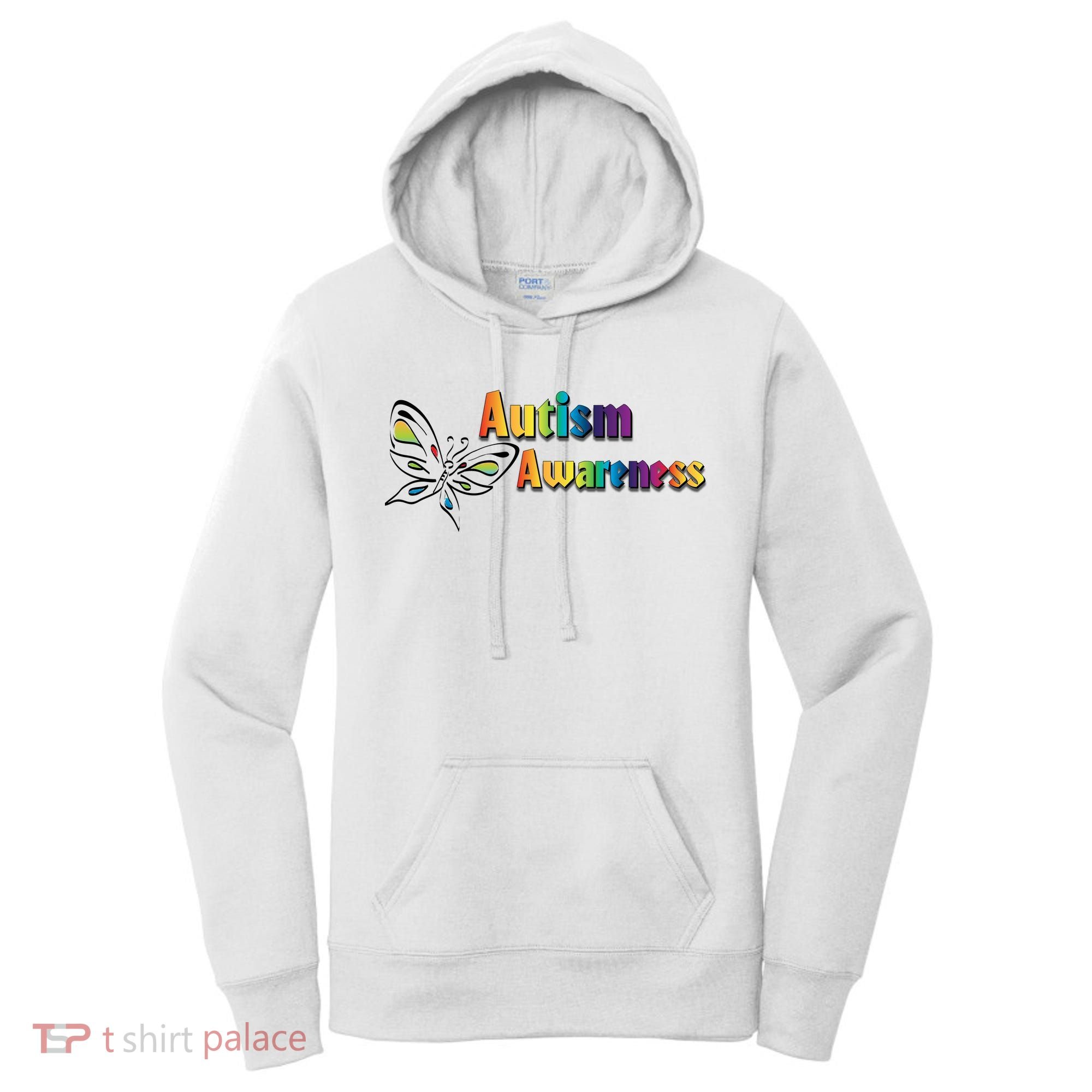 Autism Awareness Month Minimalist Butterfly Women's Hoodie
