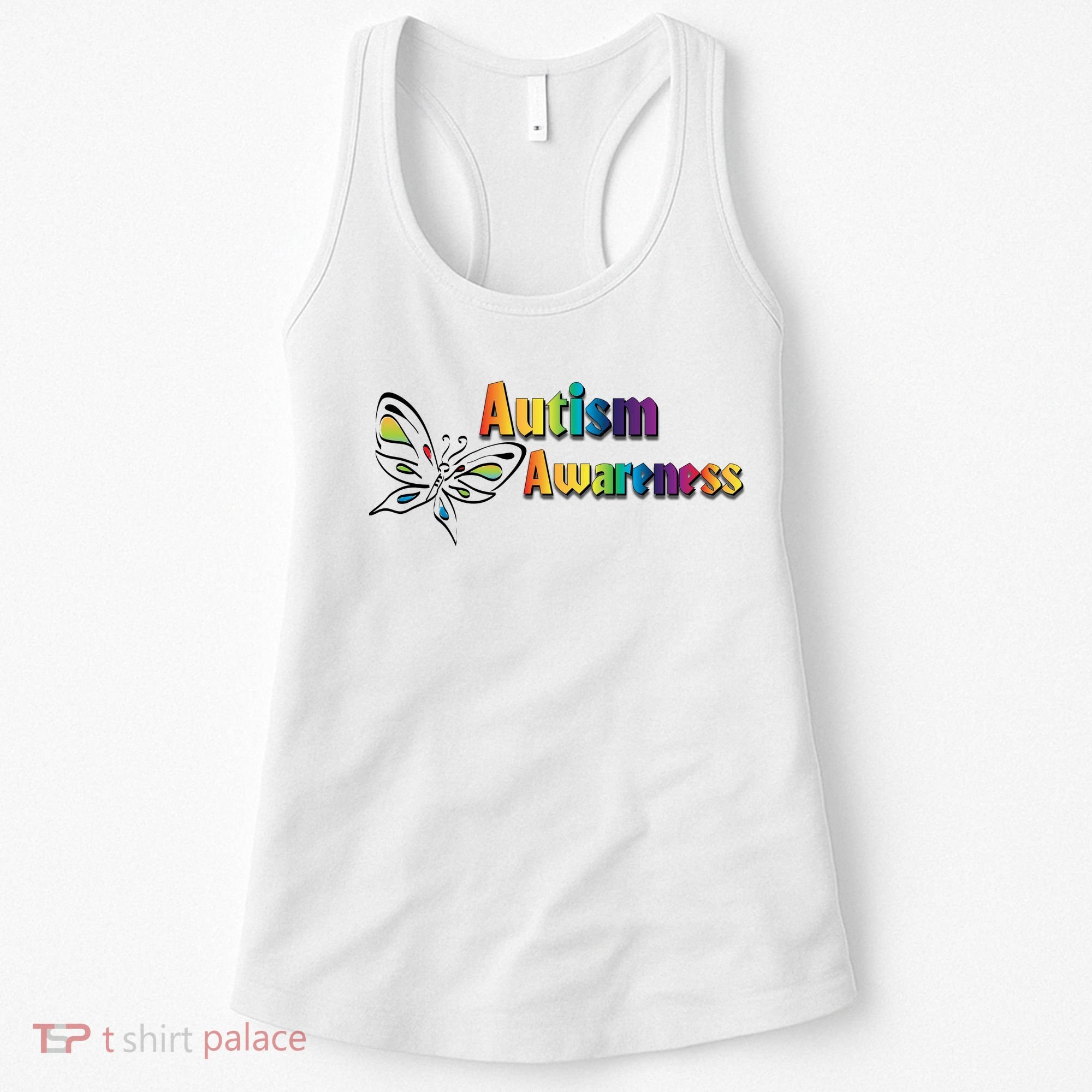 Autism Awareness Month Minimalist Butterfly Women's Tank Top