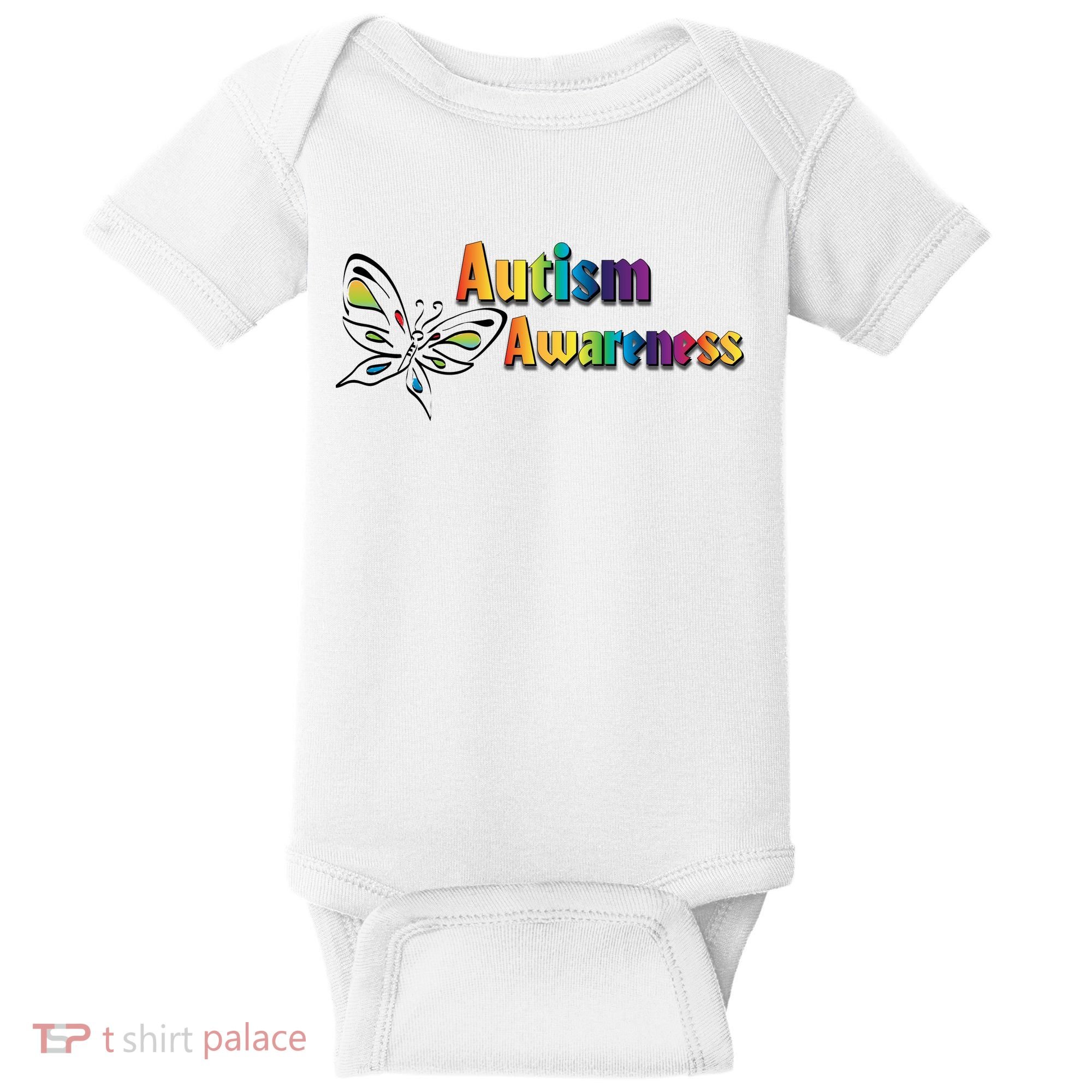 Autism Awareness Month Minimalist Butterfly Baby Bodysuit