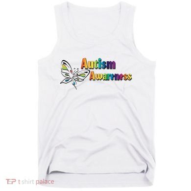 Autism Awareness Month Minimalist Butterfly Tank Top