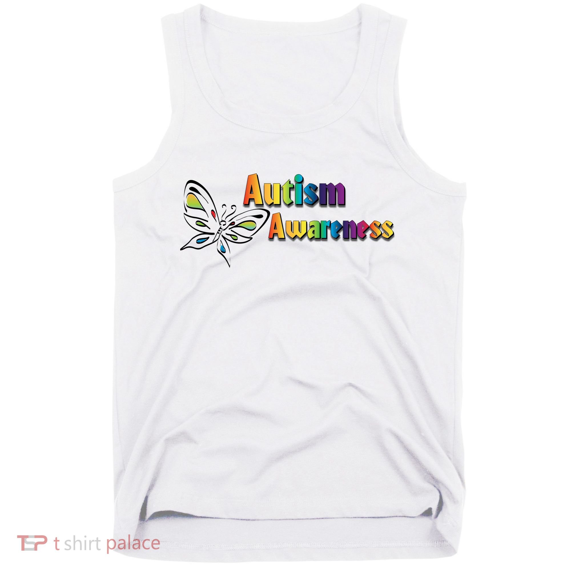 Autism Awareness Month Minimalist Butterfly Tank Top