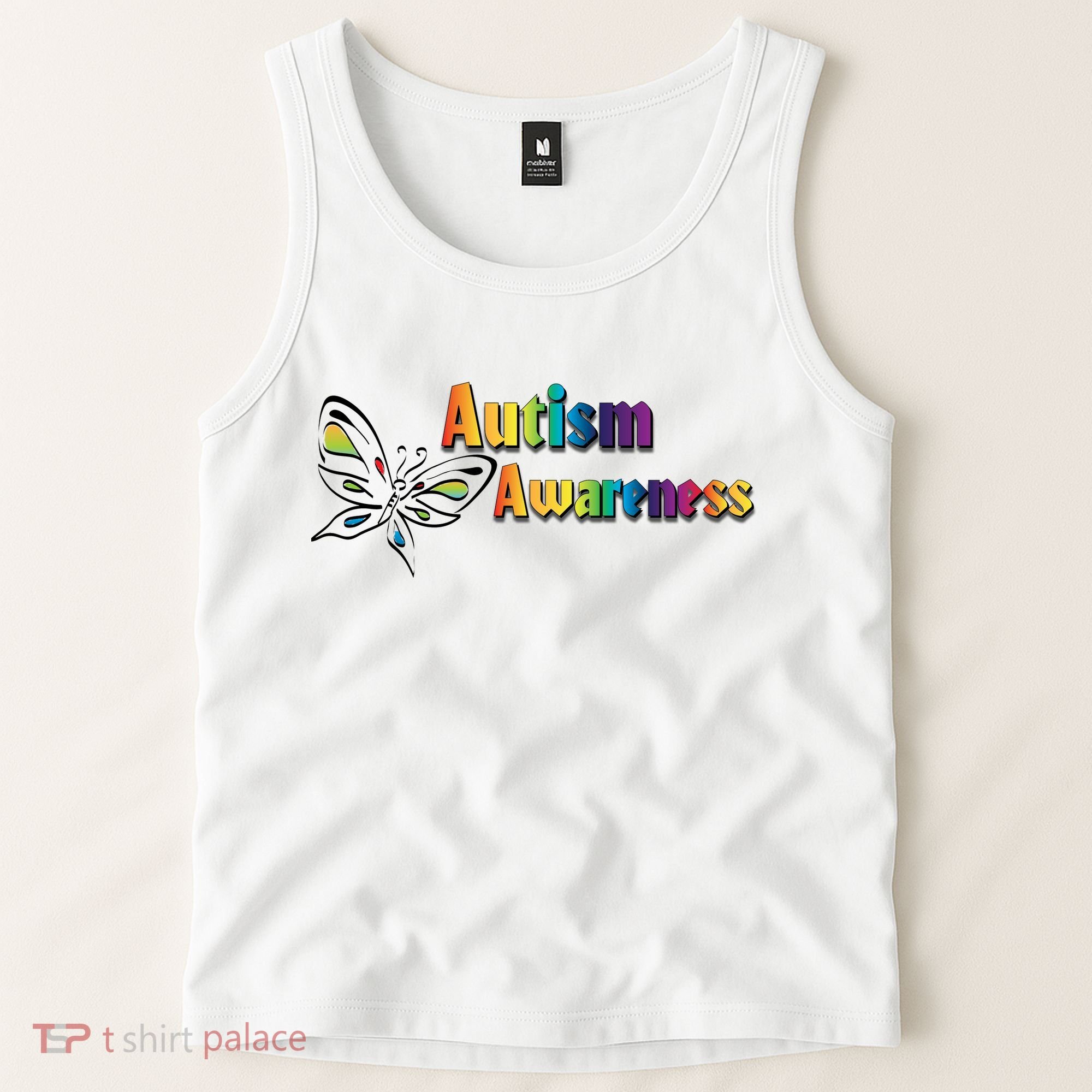 Autism Awareness Month Minimalist Butterfly Tank Top