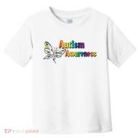 Autism Awareness Month Minimalist Butterfly Toddler T-Shirt thumb 0