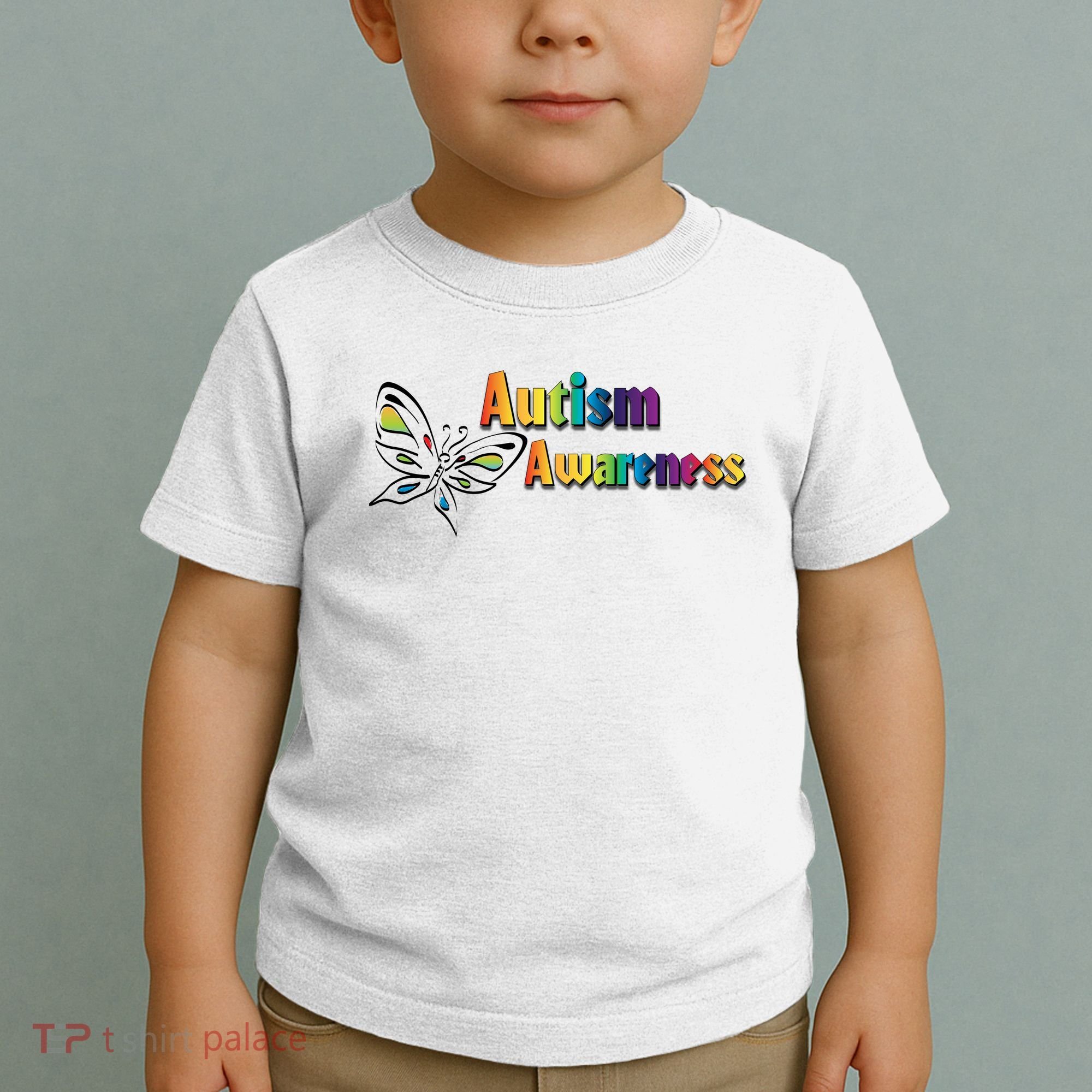 Autism Awareness Month Minimalist Butterfly Toddler T-Shirt