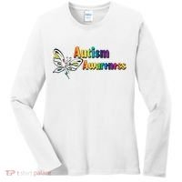 Autism Awareness Month Minimalist Butterfly Women's Long Sleeve Shirt thumb 0