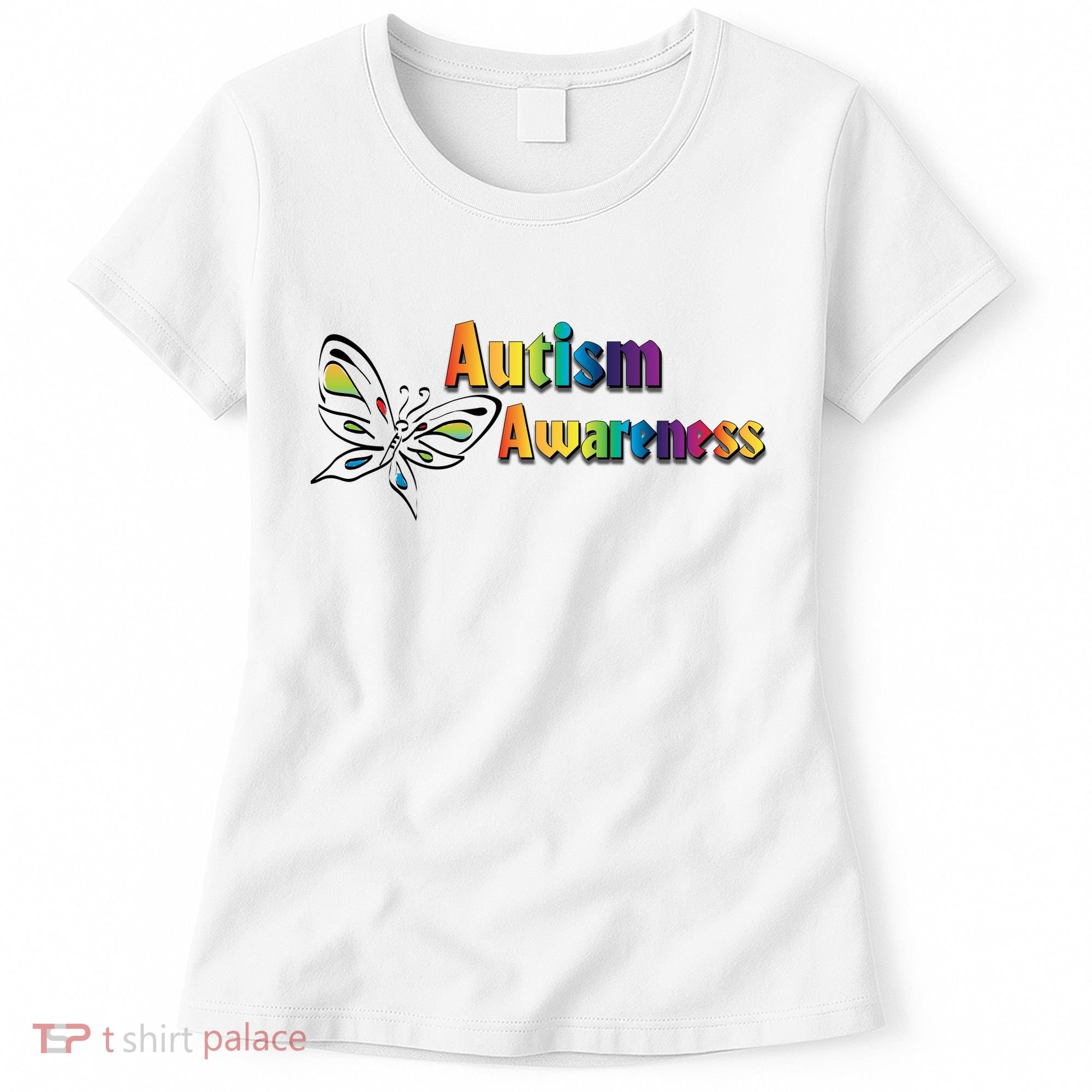 Autism Awareness Month Minimalist Butterfly Women's T-Shirt