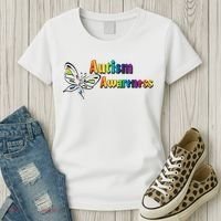 Autism Awareness Month Minimalist Butterfly Women's T-Shirt thumb 3