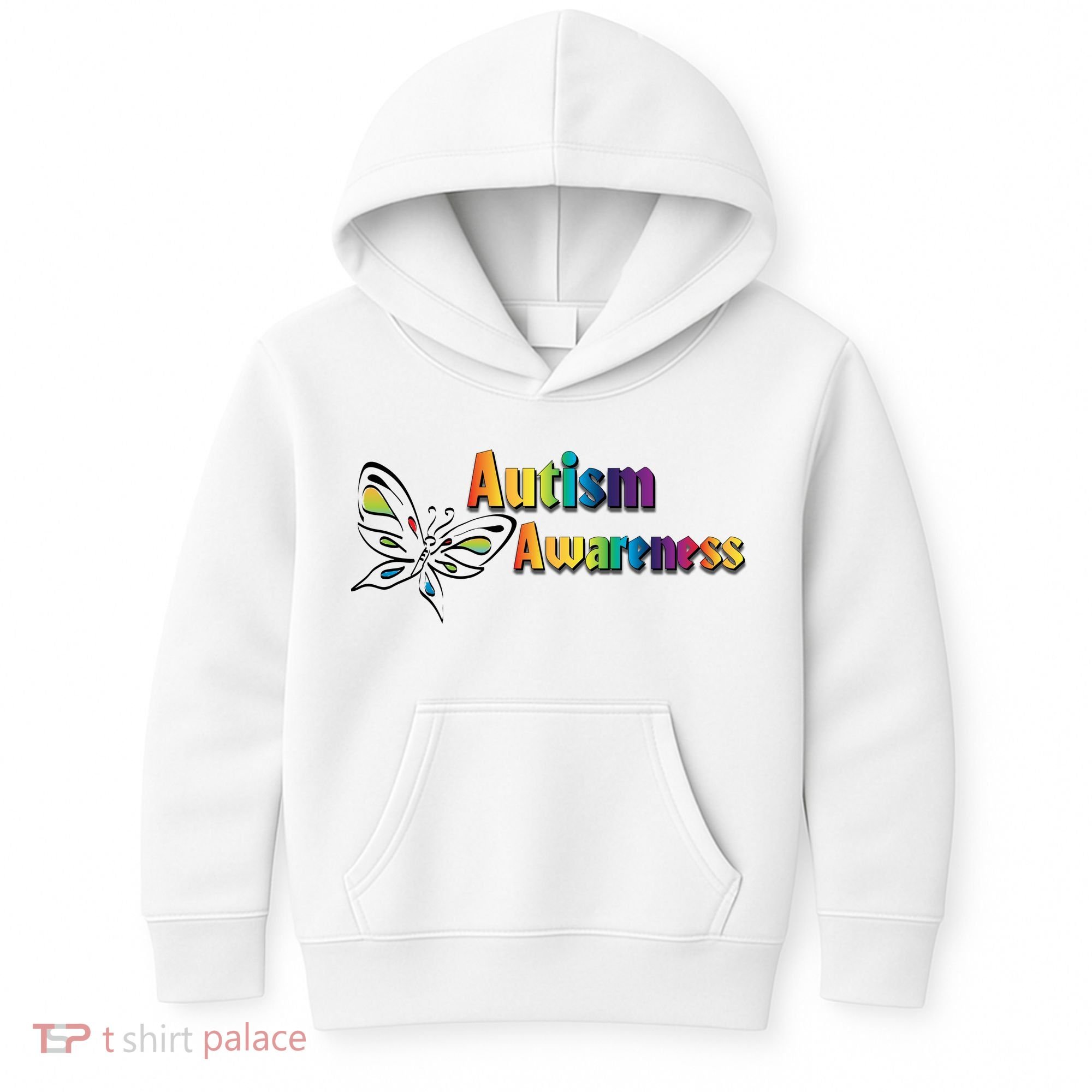 Autism Awareness Month Minimalist Butterfly Kids Hoodie