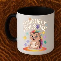 Autism Awareness Month Hedgehog Acceptance Neurodiversity Coffee Mug thumb 2