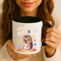 Autism Awareness Month Hedgehog Acceptance Neurodiversity Coffee Mug thumb 3
