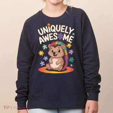 Autism Awareness Month Hedgehog Acceptance Neurodiversity Women's Sweatshirt
