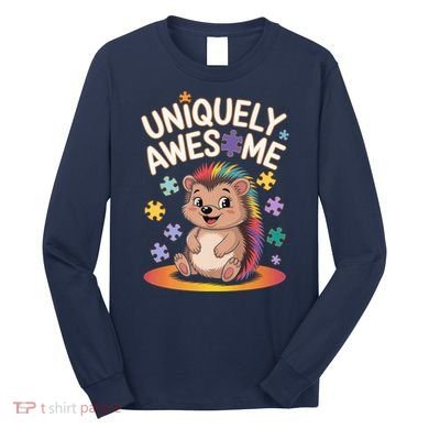 Autism Awareness Month Hedgehog Acceptance Neurodiversity Long Sleeve Shirt