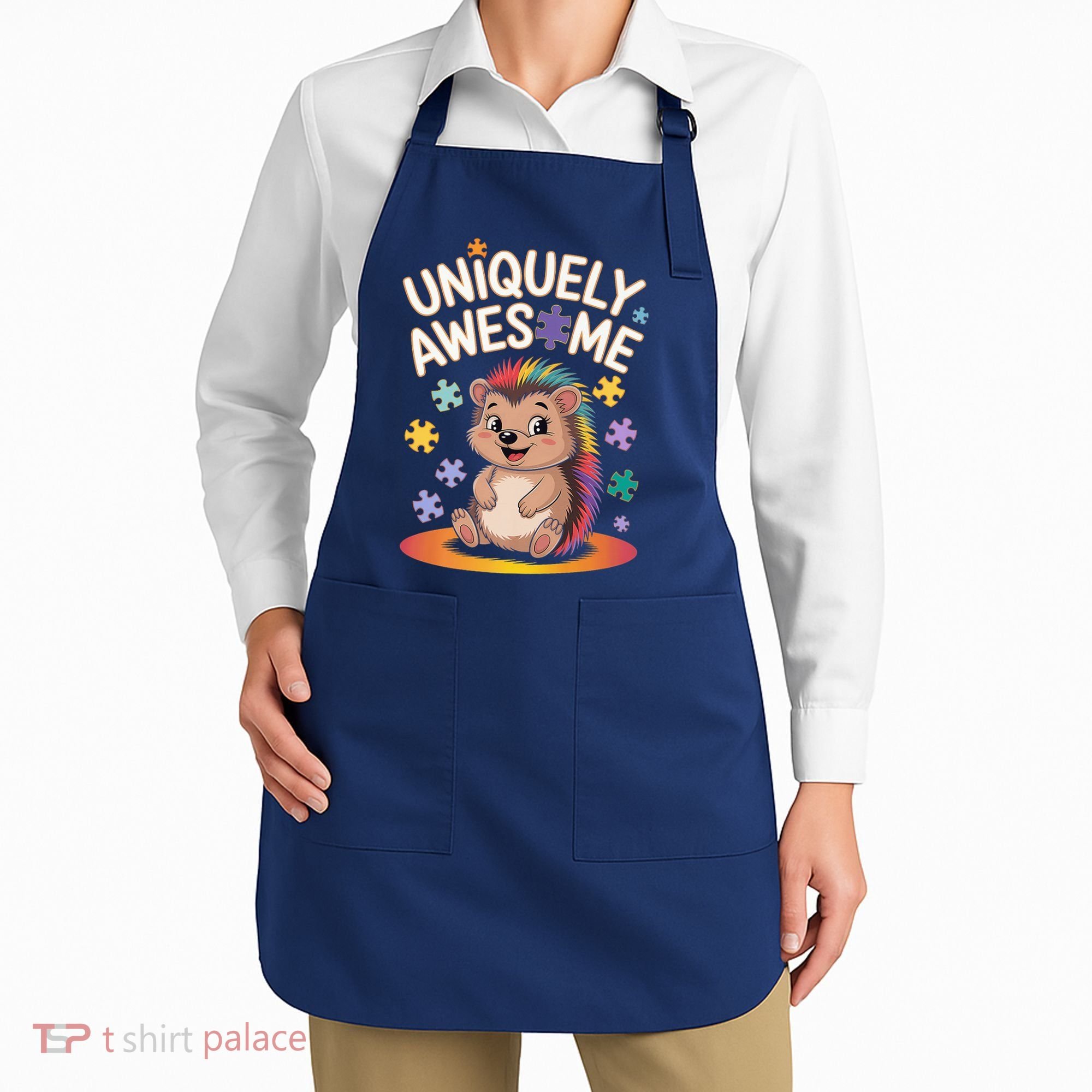 Autism Awareness Month Hedgehog Acceptance Neurodiversity Apron