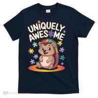 Autism Awareness Month Hedgehog Acceptance Neurodiversity T-Shirt thumb 0