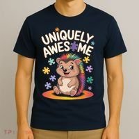 Autism Awareness Month Hedgehog Acceptance Neurodiversity T-Shirt thumb 3