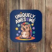 Autism Awareness Month Hedgehog Acceptance Neurodiversity Coaster thumb 0
