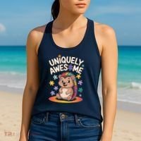 Autism Awareness Month Hedgehog Acceptance Neurodiversity Women's Tank Top thumb 2