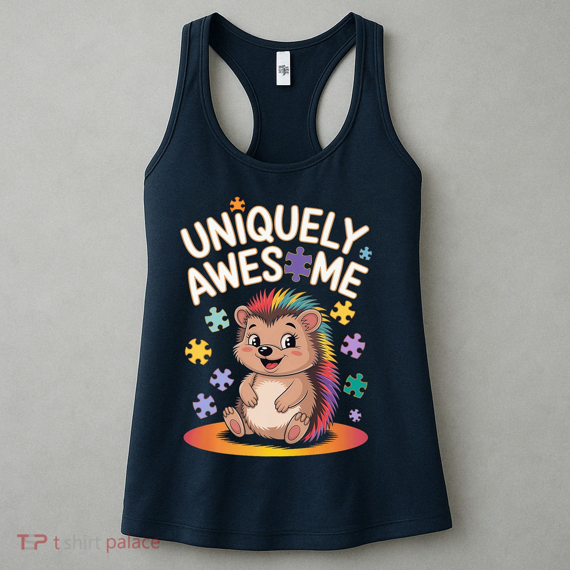 Autism Awareness Month Hedgehog Acceptance Neurodiversity Women's Tank Top