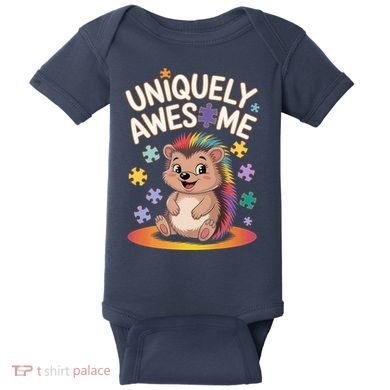 Autism Awareness Month Hedgehog Acceptance Neurodiversity Baby Bodysuit