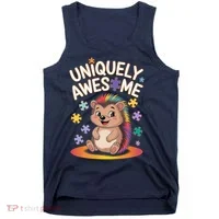 Autism Awareness Month Hedgehog Acceptance Neurodiversity Tank Top thumb 0