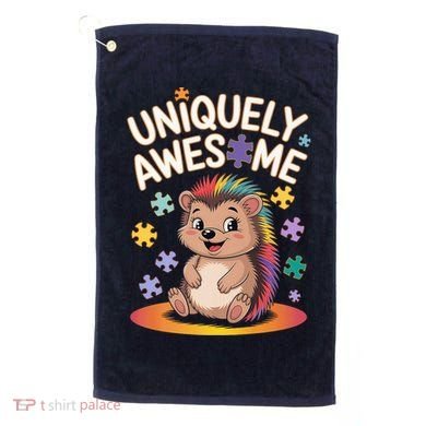 Autism Awareness Month Hedgehog Acceptance Neurodiversity Golf Towel