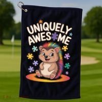 Autism Awareness Month Hedgehog Acceptance Neurodiversity Golf Towel thumb 1
