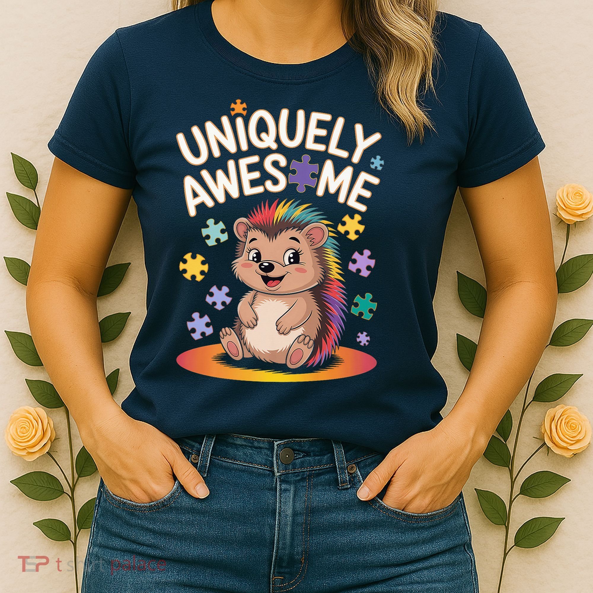 Autism Awareness Month Hedgehog Acceptance Neurodiversity Women's T-Shirt