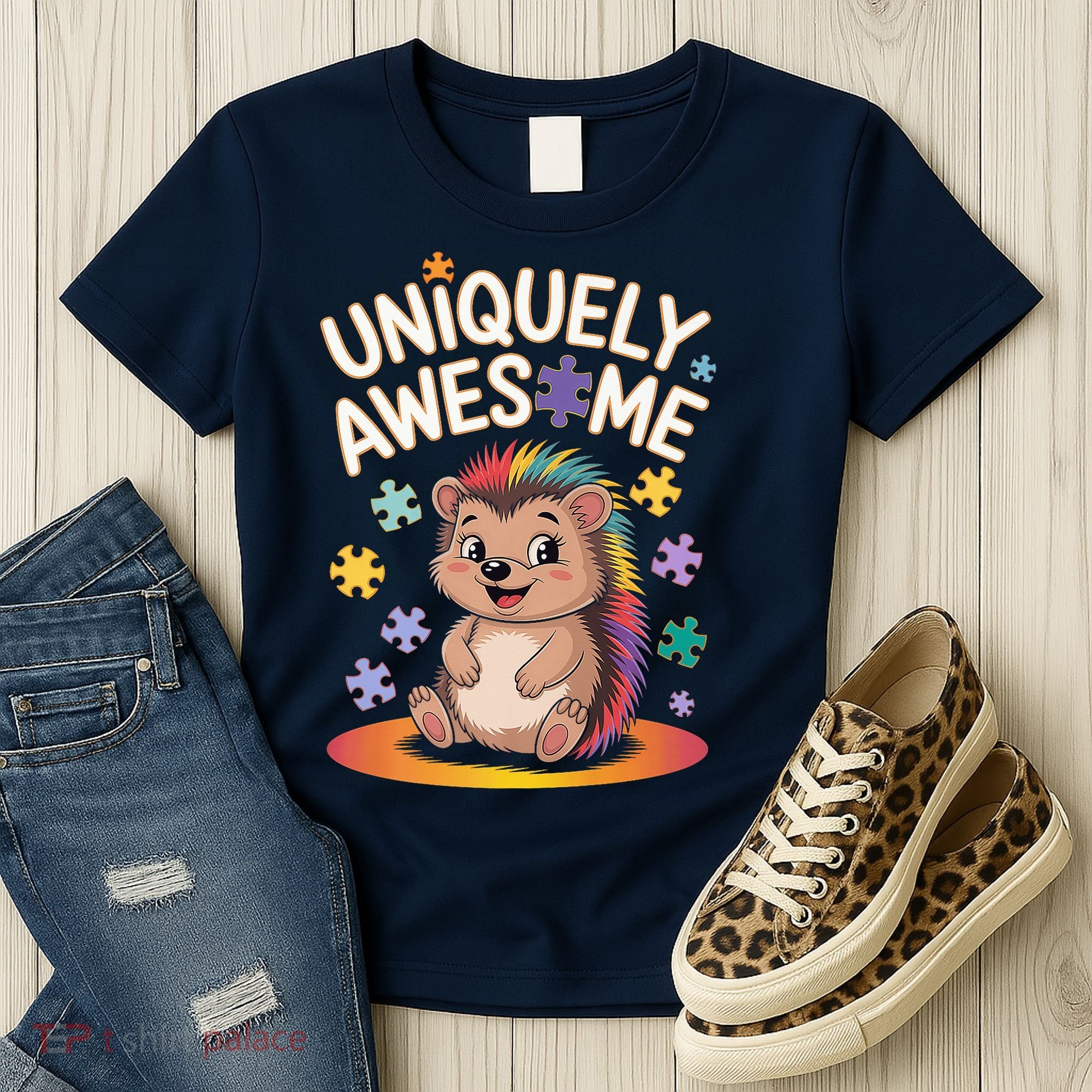 Autism Awareness Month Hedgehog Acceptance Neurodiversity Women's T-Shirt