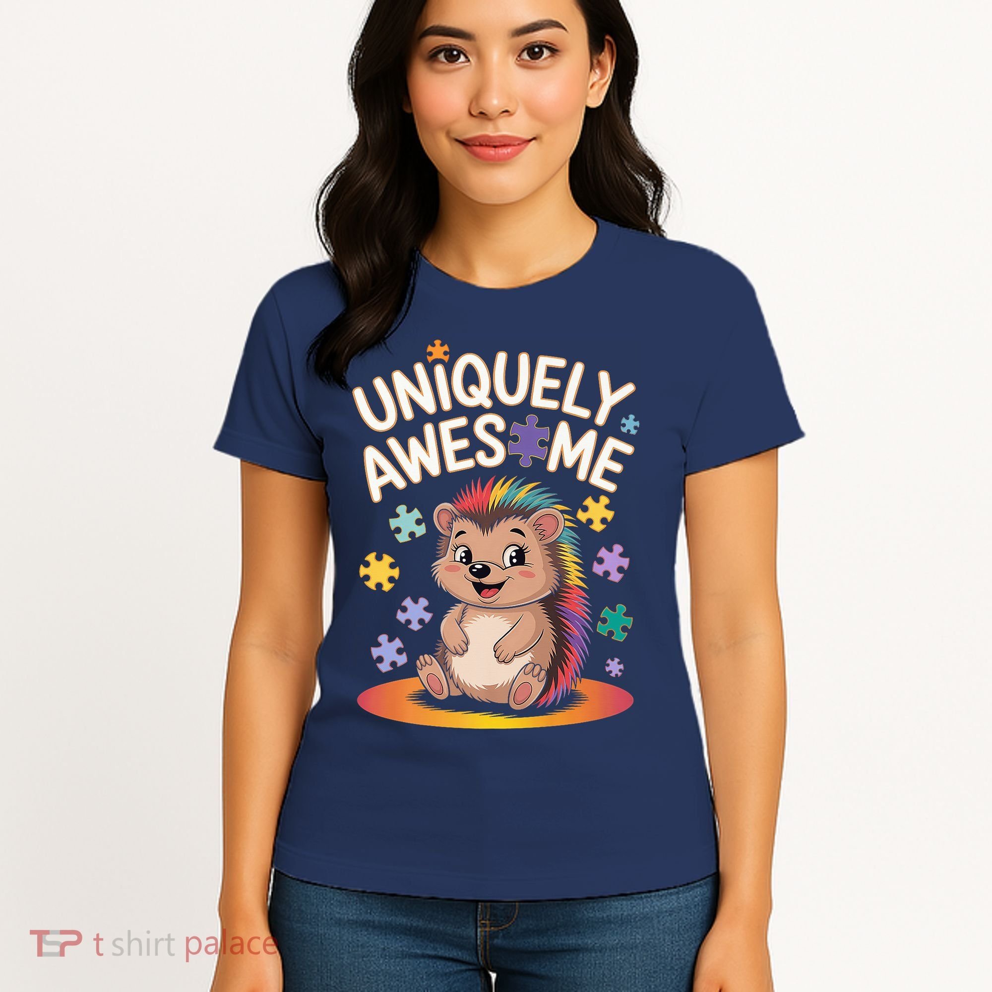 Autism Awareness Month Hedgehog Acceptance Neurodiversity Women's T-Shirt